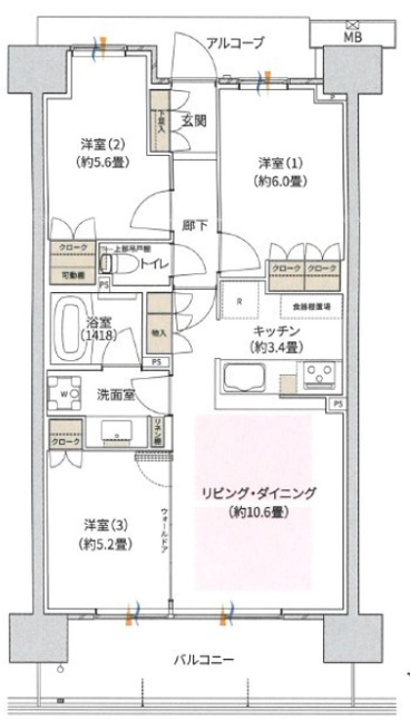 パークホームズLaLa門真の間取り