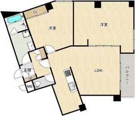 大阪市都島区片町のマンションの間取り