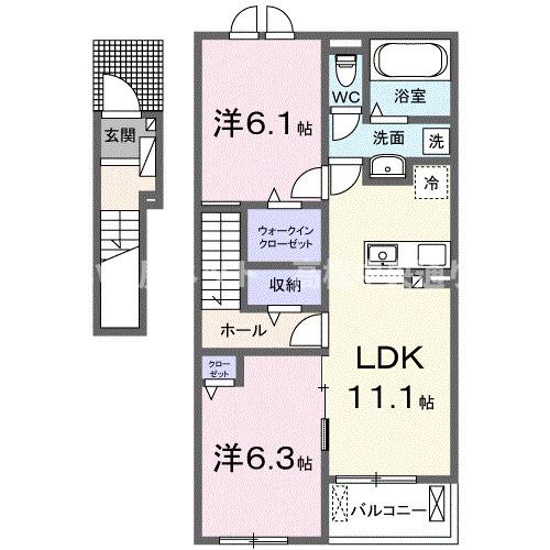 クラール鶴市フロイデＣの間取り