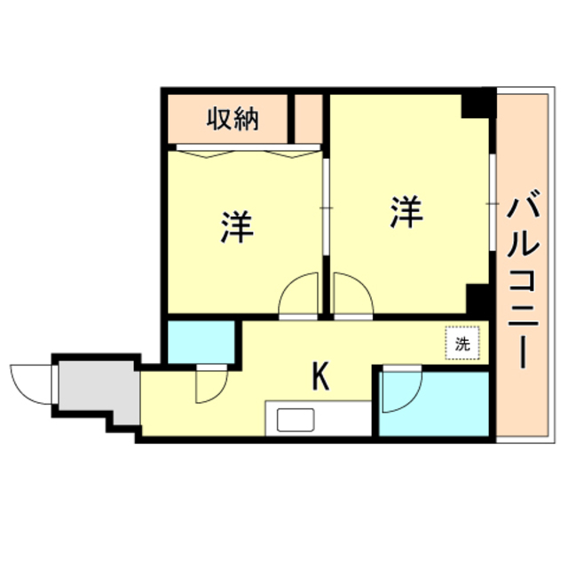 神戸市中央区熊内橋通のマンションの間取り