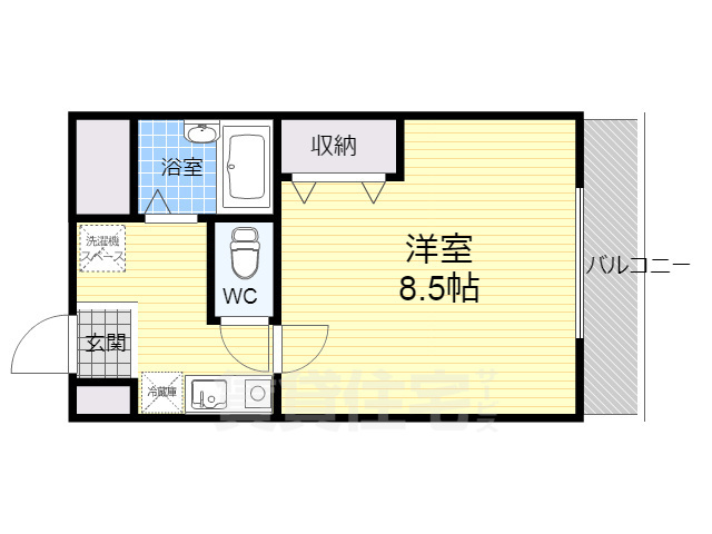 【京都市中京区橋西町のマンションの間取り】