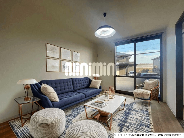 居室・リビング　※ＣＧ加工のため家具は現地に無く、賃料に含まれません