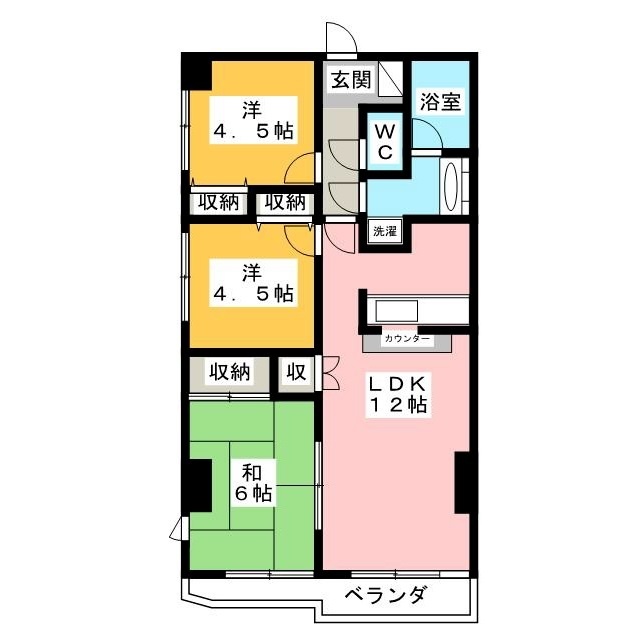 ＪＲ中央線 西八王子駅 徒歩15分 4階建 築31年の間取り写真