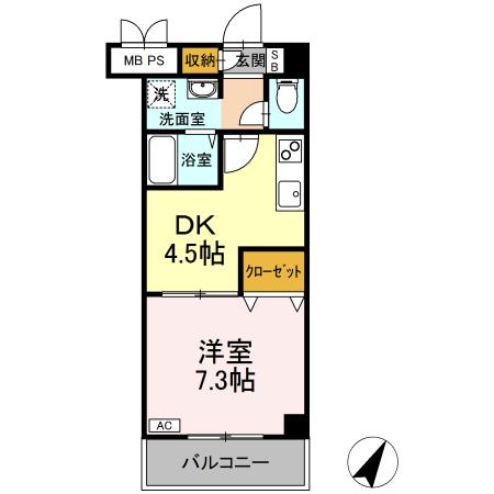 ＪＲ山陰本線 乃木駅 徒歩31分 4階建 築24年の間取り写真