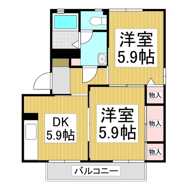 フレグランスあかざわ A棟の間取り写真