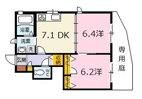 広島市安佐北区可部東のアパートの間取り