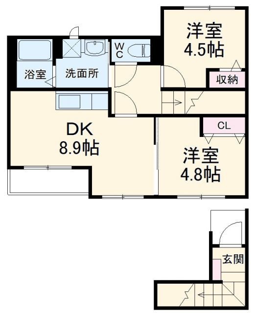 市川市大野町のアパートの間取り