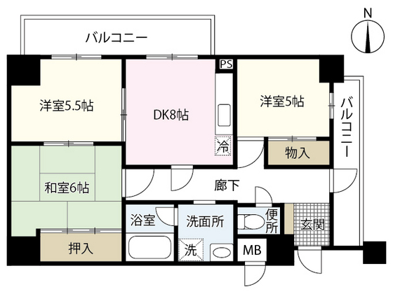 広島市中区住吉町のマンションの間取り