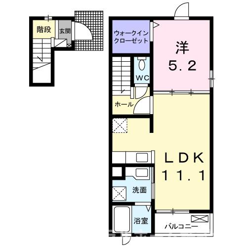 豊橋市中岩田のアパートの間取り