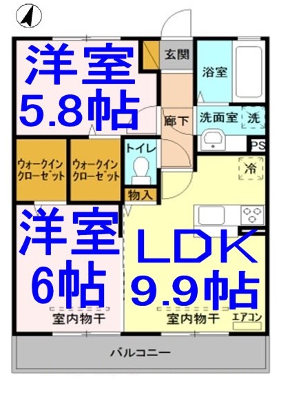 グランオッツ２Ａの間取り