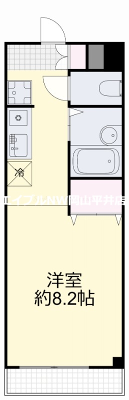 岡山市中区小橋町のマンションの間取り