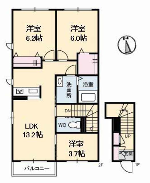 シャーメゾングレイトフル　IIの間取り