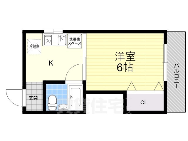 京都市伏見区城通町のマンションの間取り