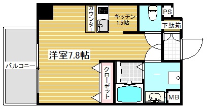 プレサンス神戸裁判所前デリシアの間取り