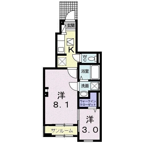 焼津市西小川のアパートの間取り