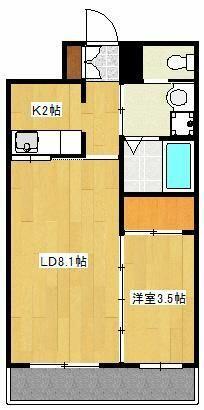 熊本市中央区薬園町のマンションの間取り