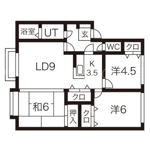 札幌市南区澄川二条のアパートの間取り