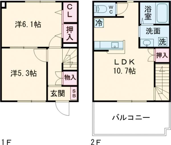 笠間市飯田のアパートの間取り