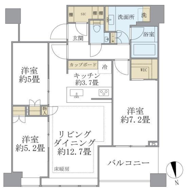 白金ザ・スカイ　Eastの間取り