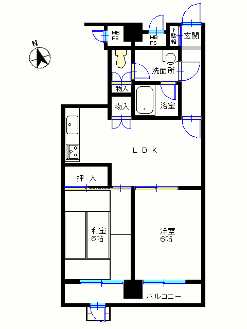 青梅市本町のマンションの間取り