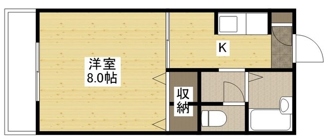 福山市加茂町大字下加茂のアパートの間取り