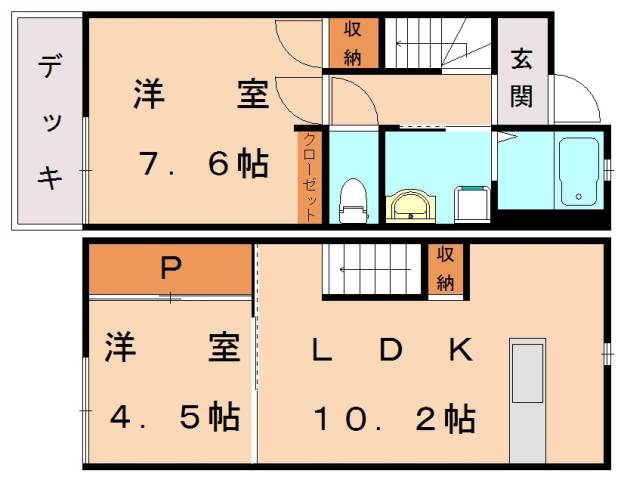 宗像市平井のアパートの間取り