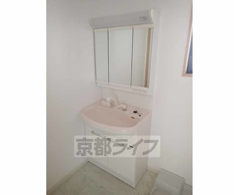 洗面設備　シャンプードレッサーの三面鏡です。