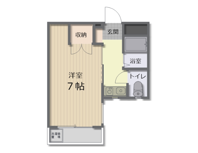 高梁市下町のマンションの間取り