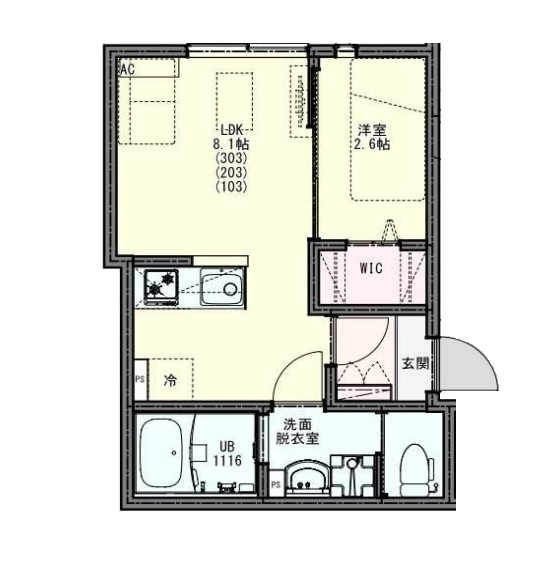 KLEIS馬橋III（KIS松戸市馬橋アパート1期1号棟）の間取り