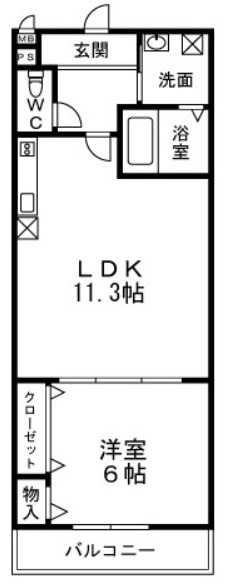 堺市北区百舌鳥赤畑町のアパートの間取り