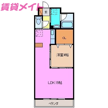 津市西丸之内のマンションの間取り