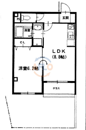 大阪市生野区勝山南のアパートの間取り