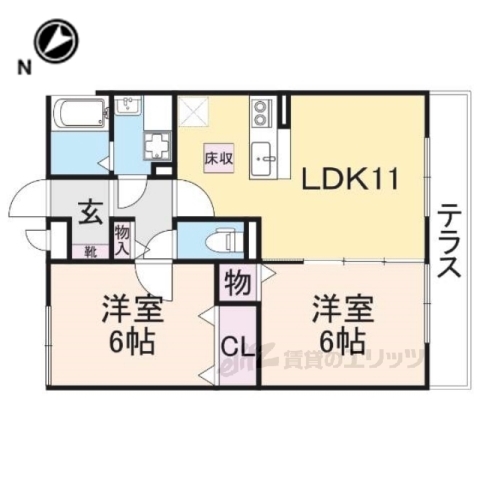 彦根市高宮町のアパートの間取り