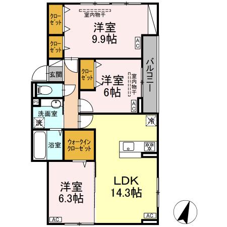 【町田市原町田のアパートの間取り】