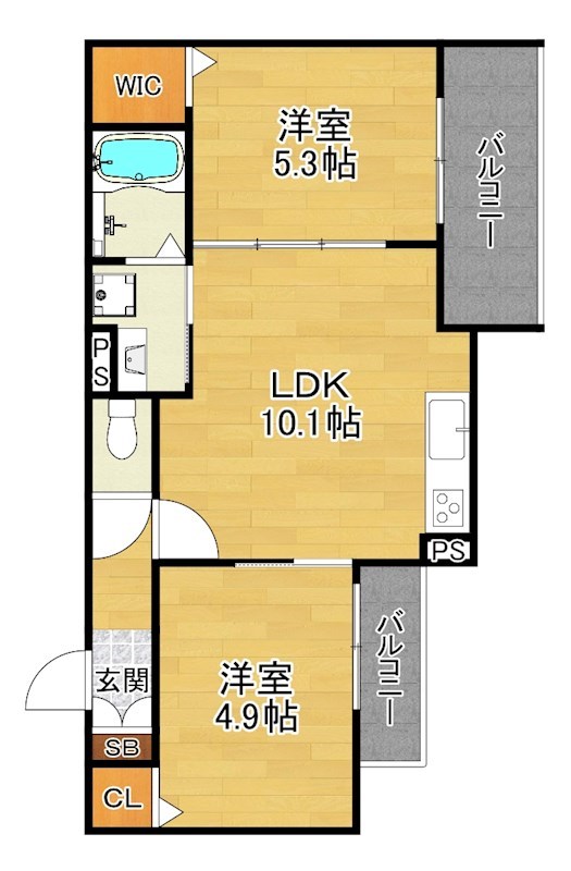 クリエオーレ私市山手の間取り