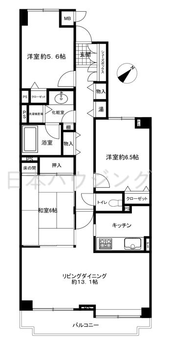 ダイアパレスグランデージ大倉山の間取り