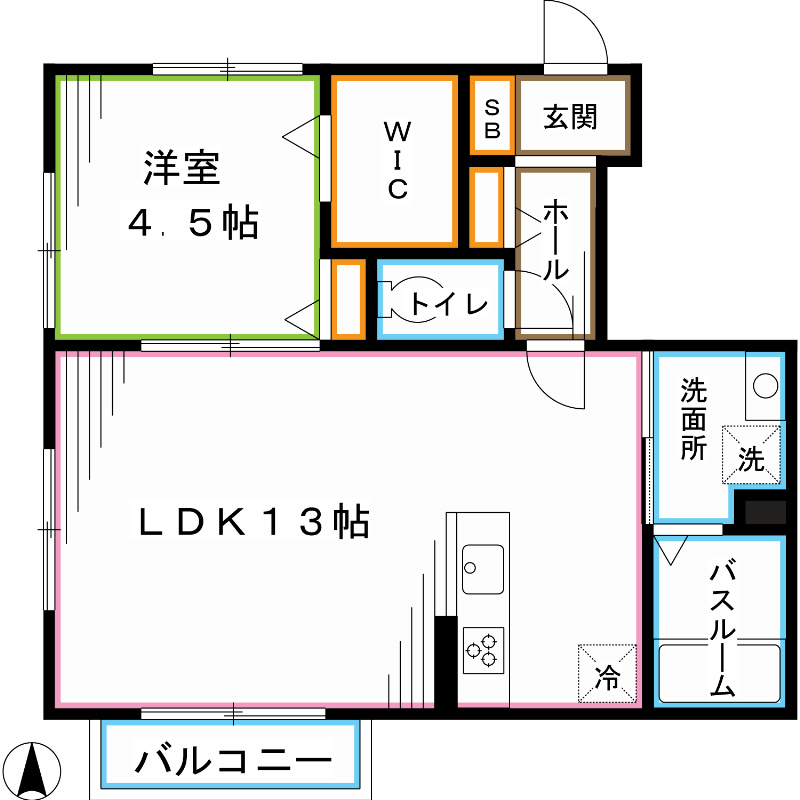 【中野区中野のアパートの間取り】