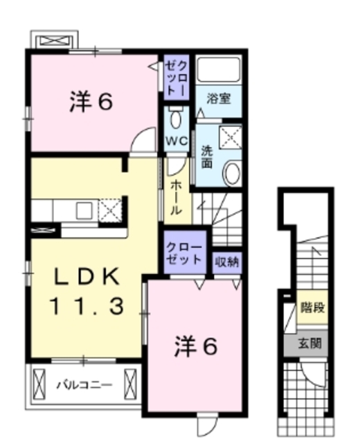 コンフォートやまと B棟の間取り