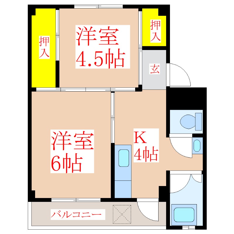 ＭＳハイツ　Ａ棟の間取り