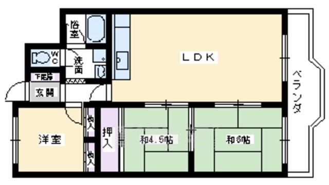 茨木市白川のマンションの間取り