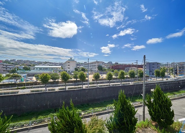 眺望　福田川沿です。