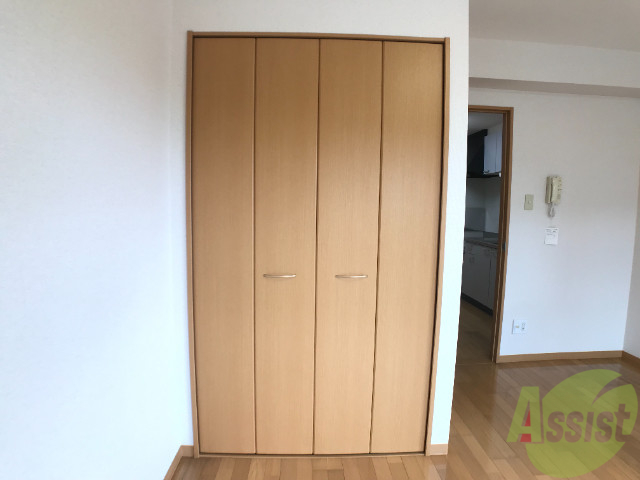 収納　洋室のクローゼット。広さは十分そうです。