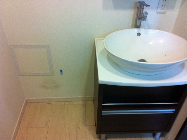 洗面設備　冷蔵庫置き場