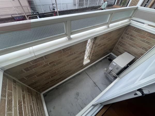 バルコニー　外からの目が気にならないバルコニーで洗濯物が干せます