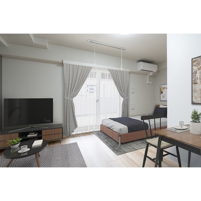 居室・リビング　家具・調度品等はＣＧ　加工です。実際の賃貸住居　には含まれま