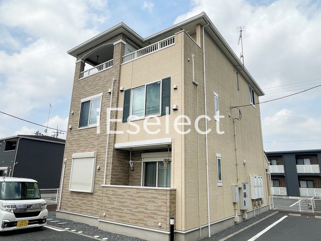 建物外観　2年毎の更新料が不要、1フロア2世帯で生活音が軽減されます