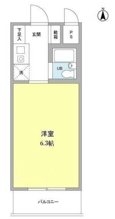 小田急線 祖師ケ谷大蔵駅 徒歩7分 4階建 築42年の間取り写真
