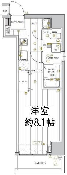 ＪＲ京葉線 越中島駅 徒歩2分 7階建 築10年の間取り写真