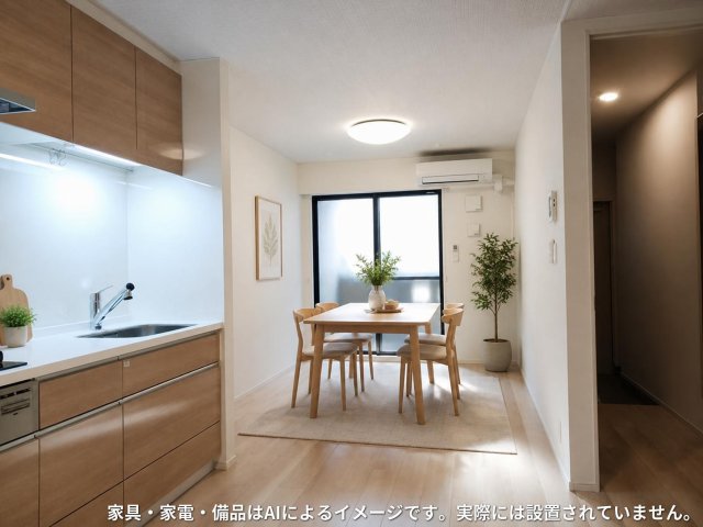 居室・リビング　※家具・家電・備品等はＡＩ画像生成により配置例を示したもので