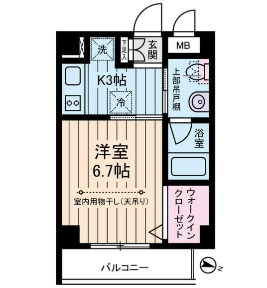 東急田園都市線 桜新町駅 徒歩4分 5階建 築18年の間取り写真